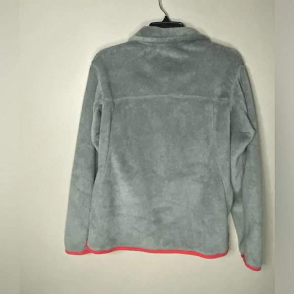 Patagonia Re Tool Snap T Fleece Pullover women medium grey pink accent warm cozy - Picture 3 of 8